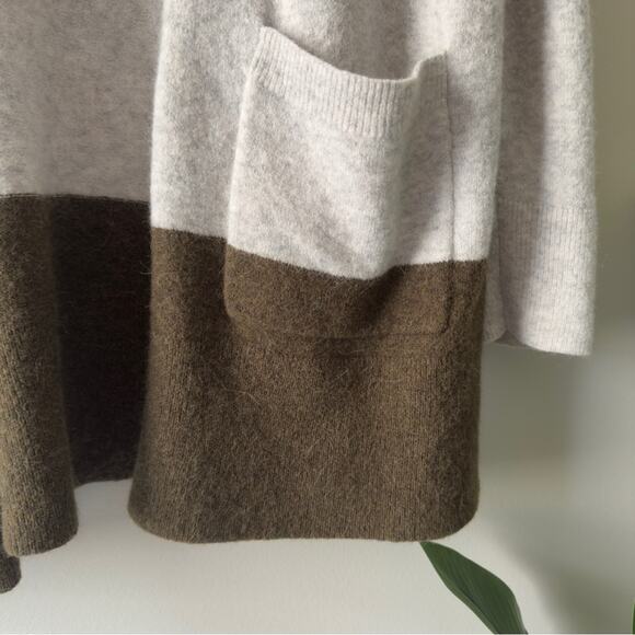 Madewell Striped Colorblock Cardigan Sweater open front long sleeve wool/alpaca - Picture 4 of 10